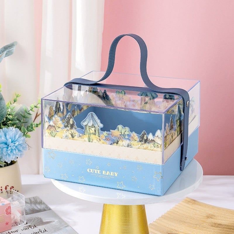 Акрилна подаръчна кутия за деца, квадратна форма, мультяшен стил (Материал: акрил; Форма: квадратна; Стил: мультяшен)