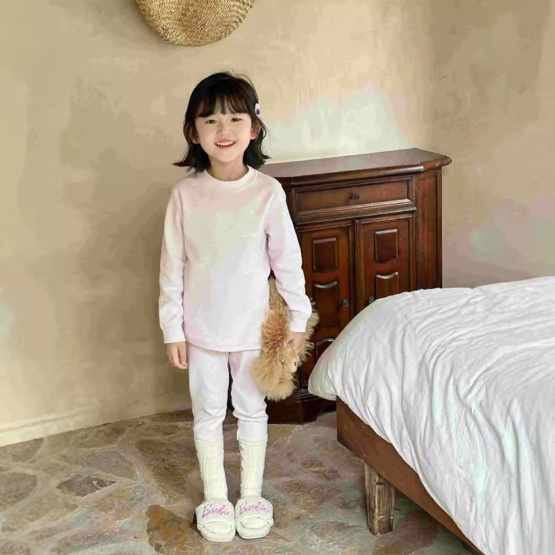 Gyerekeknek otthoni ruházati készlet, pamut, uniszex, kefés felületű, meleg, antistatikus, antibakteriális, koreai stílus