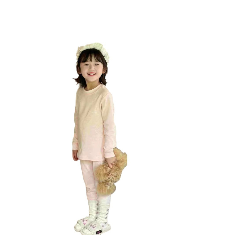 Gyerekeknek otthoni ruházati készlet, pamut, uniszex, kefés felületű, meleg, antistatikus, antibakteriális, koreai stílus