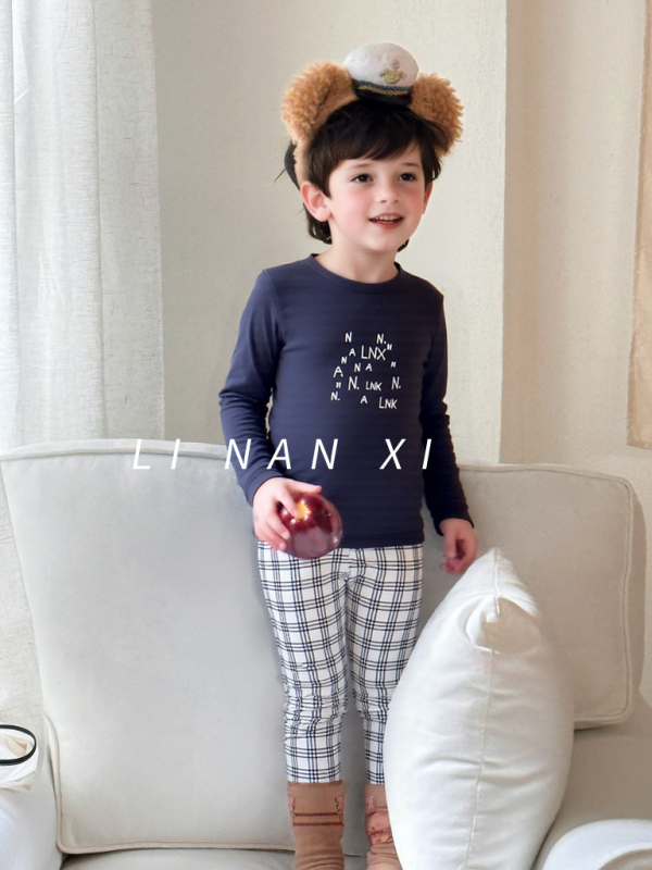 Gyerekek termális pizsama készlet – Cartoon mintás, 95% pamut, nedvszívó, 3–8 éveseknek