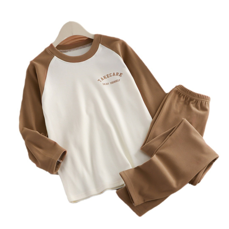 Raglán-ujjú gyerek fleece termoszett - felső és nadrág, meleg, nedvszívó, ősz-tél, 3–8 évesek