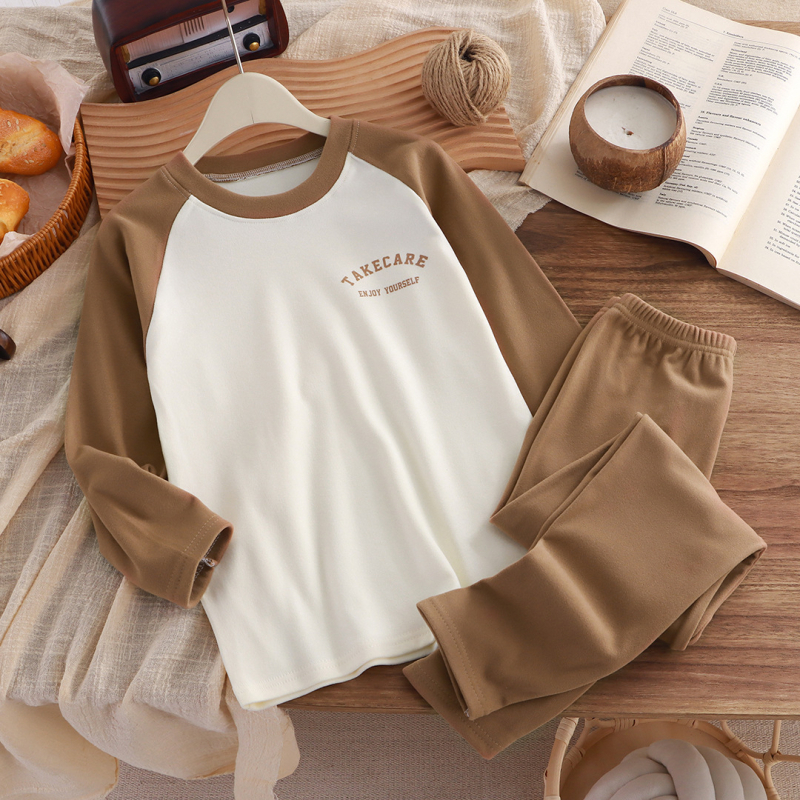 Raglán-ujjú gyerek fleece termoszett - felső és nadrág, meleg, nedvszívó, ősz-tél, 3–8 évesek