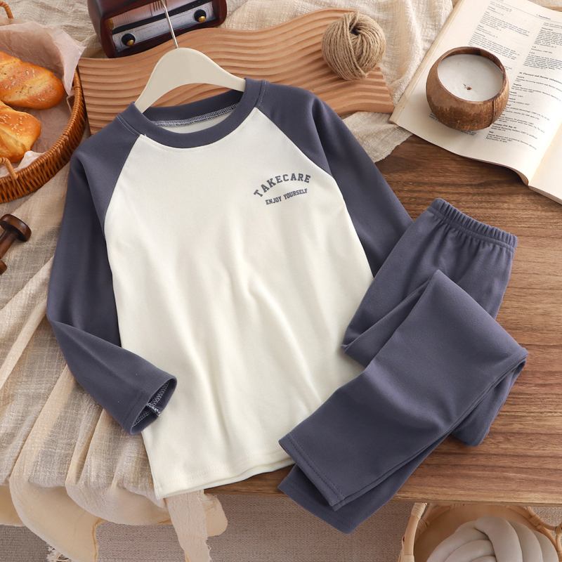 Raglán-ujjú gyerek fleece termoszett - felső és nadrág, meleg, nedvszívó, ősz-tél, 3–8 évesek