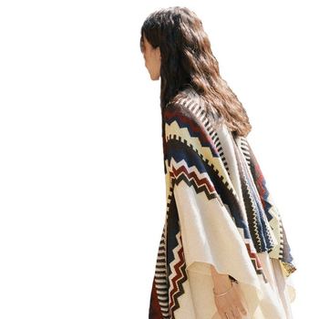 Boemski etnički šal s ukrasom za žene (akril; jednostavno tkanje; geometrijski uzorak; Jacquard)