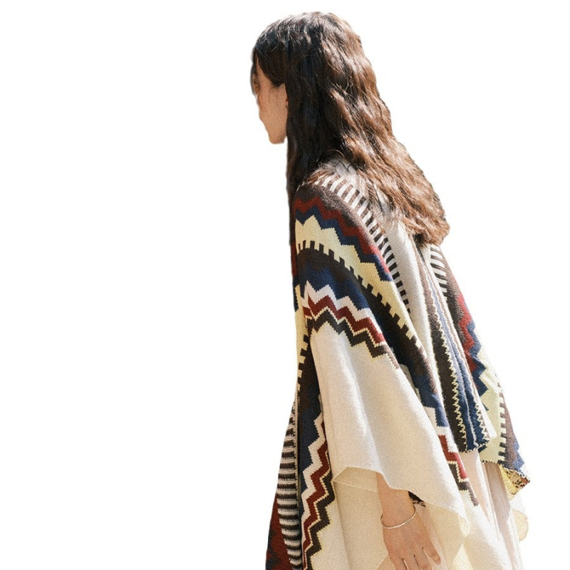 Boemski etnički šal s ukrasom za žene (akril; jednostavno tkanje; geometrijski uzorak; Jacquard)