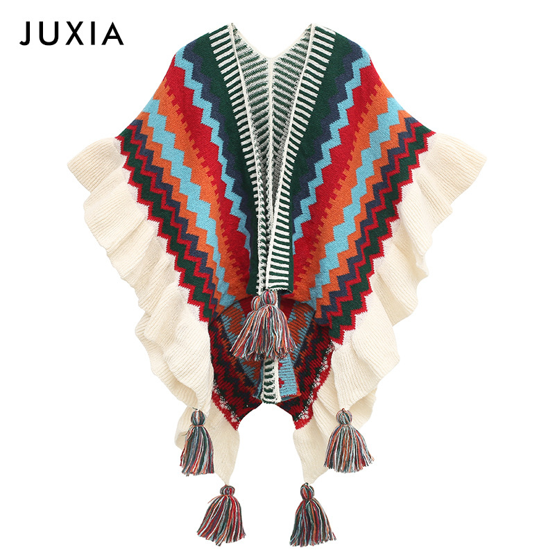 Boemski etnički šal s ukrasom za žene (akril; jednostavno tkanje; geometrijski uzorak; Jacquard)