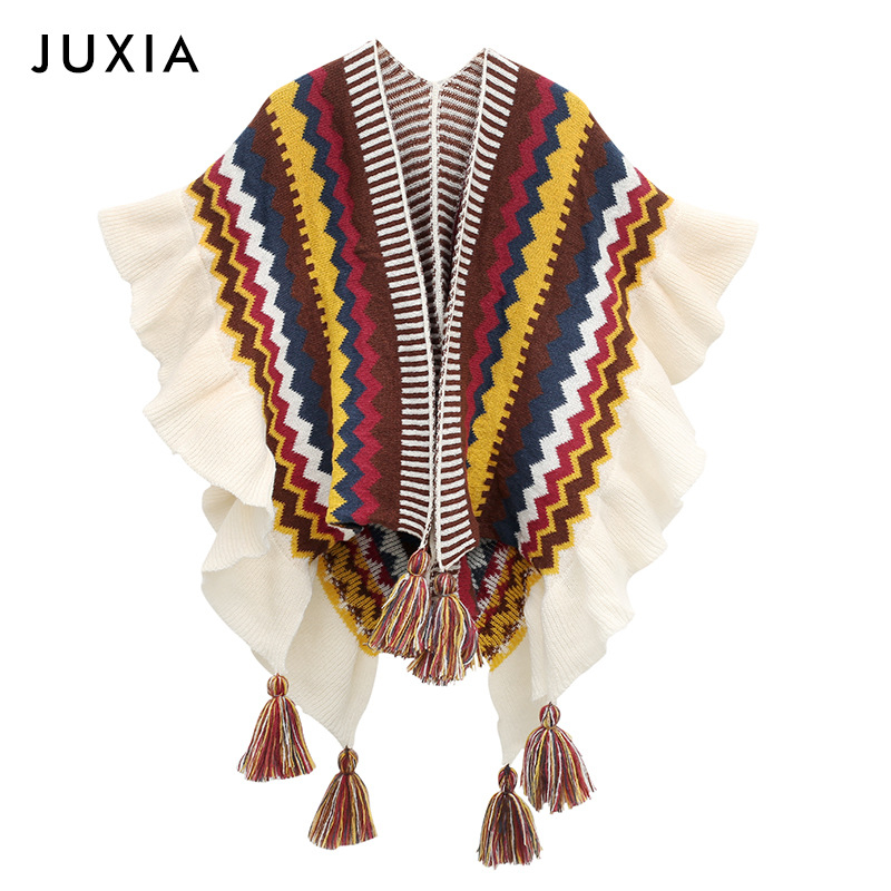 Boemski etnički šal s ukrasom za žene (akril; jednostavno tkanje; geometrijski uzorak; Jacquard)