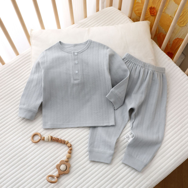 Beebi puuvillane termilise aluspesu komplekt – unisex, 100% puuvill, niiskuse juhtimine (Klass A, 1–3-aastastele)