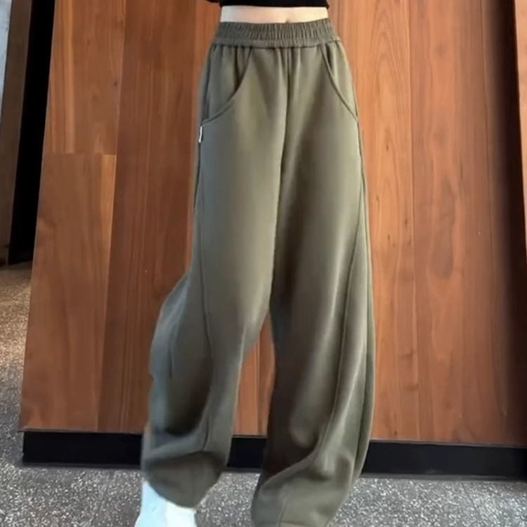 Ženske široke hlače od vune, duge, casual stil, elegantan temperament