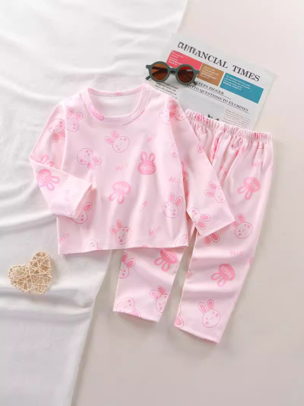 Gyerekeknek készült fleece melegítő készlet: uniszex, 95% poliészter, fleece anyag, minta karikatúra/betű, 3–8 éveseknek, téli otthoni ruházat