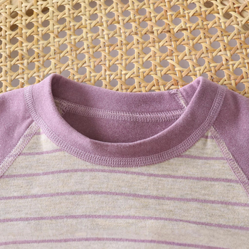 Gyerekeknek szóló fleece otthoni viselet - uniszex, vastag, 95% poliészter, csíkos, koreai stílus (3–8 évesek, ősz-tél)