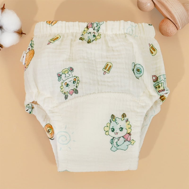 Mu Mu Bear Korejiečio stiliaus kūdikių tualeto treniravimo kelnaitės, atsparios vandeniui sauskelnėms uždangos, crepe medžiaga, svoris 9–18 kg, amžius 1–3 metai