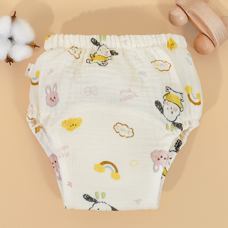 Mu Mu Bear Korejiečio stiliaus kūdikių tualeto treniravimo kelnaitės, atsparios vandeniui sauskelnėms uždangos, crepe medžiaga, svoris 9–18 kg, amžius 1–3 metai