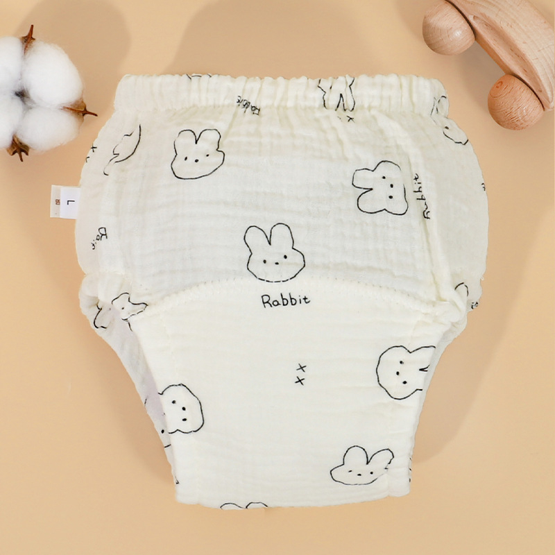 Mu Mu Bear Korejiečio stiliaus kūdikių tualeto treniravimo kelnaitės, atsparios vandeniui sauskelnėms uždangos, crepe medžiaga, svoris 9–18 kg, amžius 1–3 metai