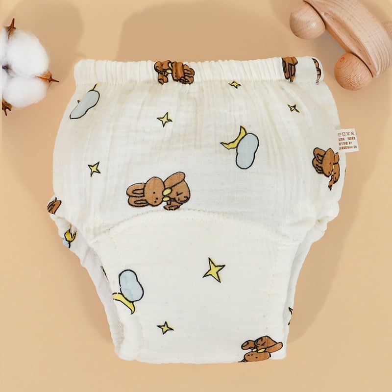 Mu Mu Bear Korejiečio stiliaus kūdikių tualeto treniravimo kelnaitės, atsparios vandeniui sauskelnėms uždangos, crepe medžiaga, svoris 9–18 kg, amžius 1–3 metai