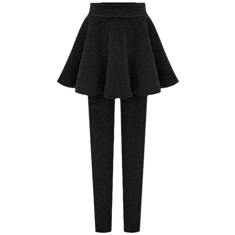 Дамски панталони кулоти за есен-зима, подплатени полар, памук-полиестер >95%, средна дебелина, висока еластичност