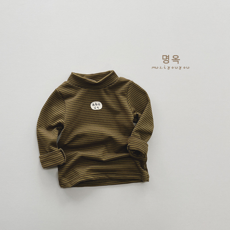 Gyerekeknek készült polár béléses felső, koreai stílus, hosszú ujjú, álló gallér, rajzfilm mintázat