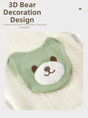 Kūdikio medvilninis šiltas viršus su įdėklu, unisex, V kaklo iškirptė, 95% medvilnė, švelni apdaila