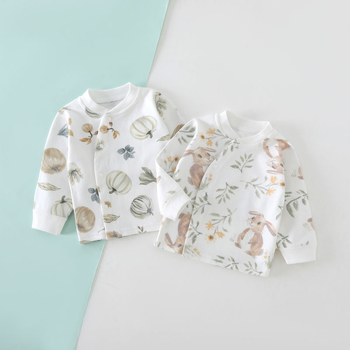 Set od 2 komada dječjeg topa od 100% pamuka, unisex, za novorođenčad 0–1 godina, bez ovratnika