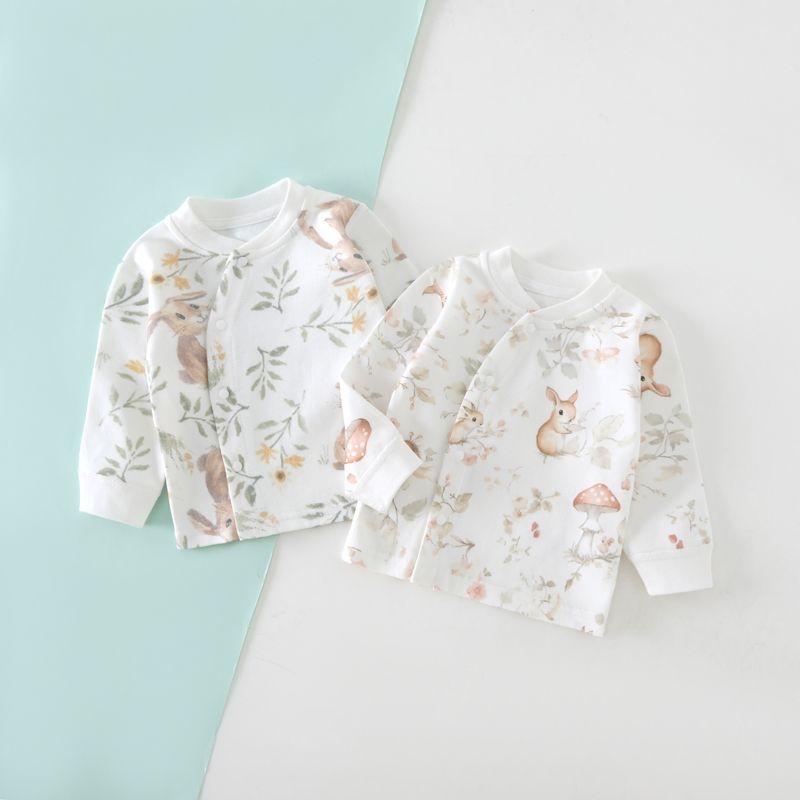 Set od 2 komada dječjeg topa od 100% pamuka, unisex, za novorođenčad 0–1 godina, bez ovratnika