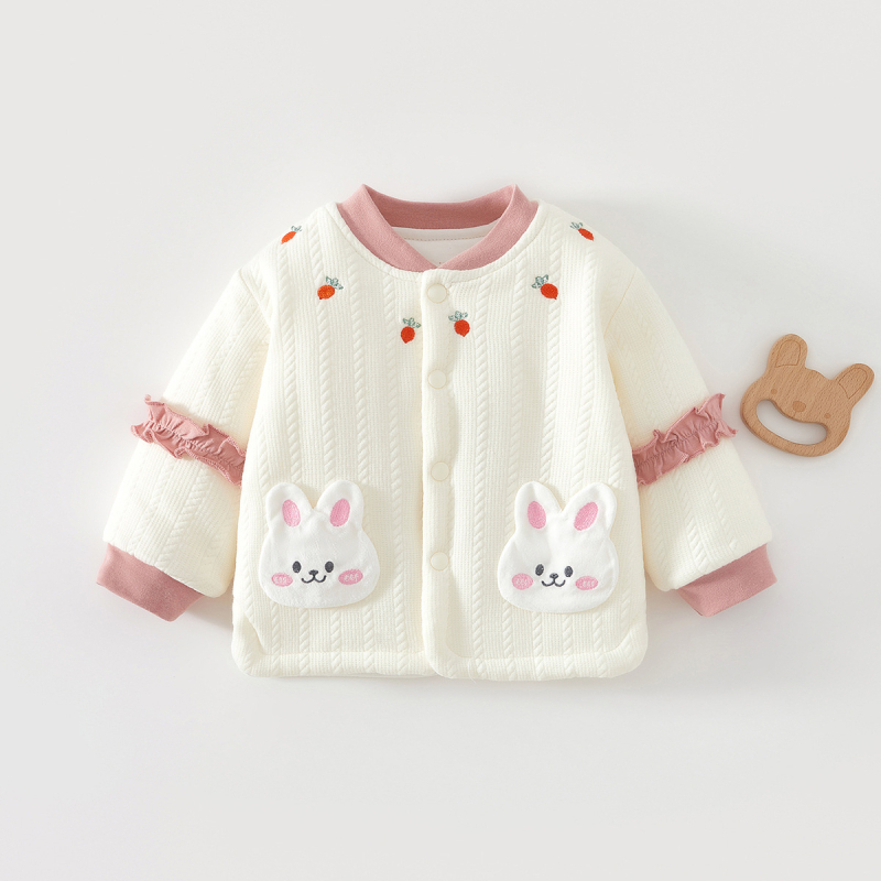 Beebi puuvillane talvetopp V-kaelusega, väliskangas 95% puuvill, sisemine 100% puuvill, pehme töötlemine, vanus 1–3 aastat