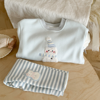 Dvodijelni dječji fleece set s motivom snježnog čovjeka, 90% pamuk, za uzrast 3–8 godina