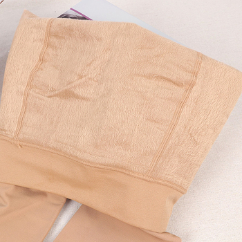 Ženske najlon tajice s plišanim unutarnjim slojem, srednje gustoće, jednobojni uzorak, glavna tkanina 64,8% najlon