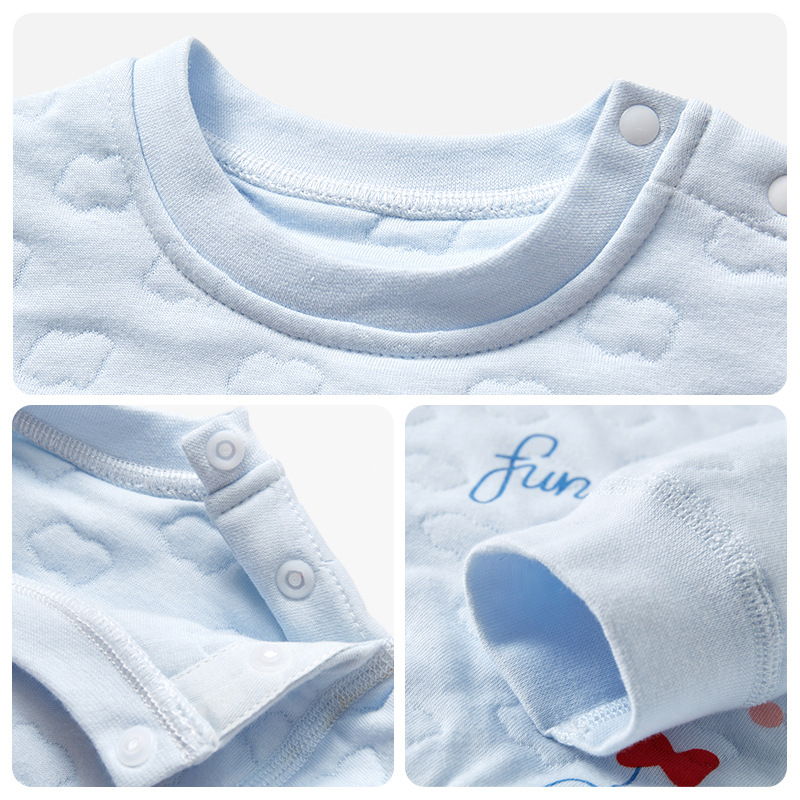 Детско памучно топло горнище за зима, кръгло деколте, без качулка, термо бельо за възраст 1–3 години, мека обработка на тъканта