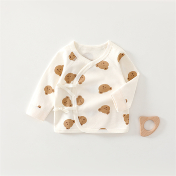 Бебешка блуза в стил монаха, 100% памук, унисекс, за новородени, мека обработка