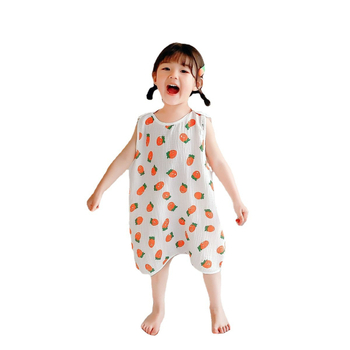 Karikatūrų vasaros medvilninė miego liemenė vaikams 1–3 metų, drėgmės šalinimas