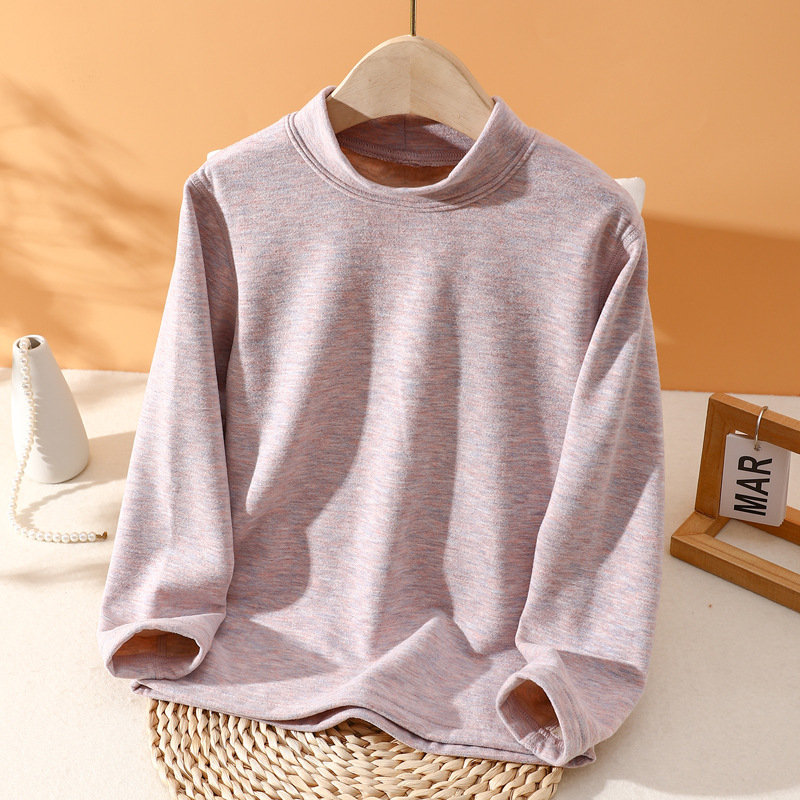 Dječji zimski termalni top s okruglim vratom, fleec podstava, 25% viskoze, za dob 3–8 godina