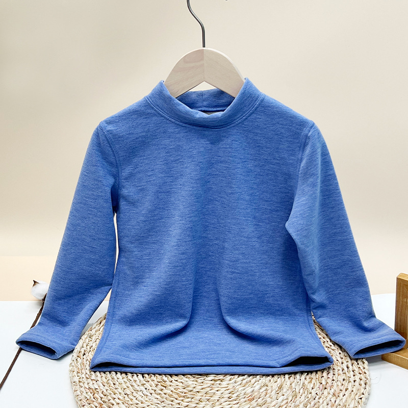 Dječji zimski termalni top s okruglim vratom, fleec podstava, 25% viskoze, za dob 3–8 godina