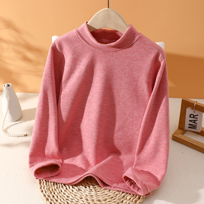 Dječji zimski termalni top s okruglim vratom, fleec podstava, 25% viskoze, za dob 3–8 godina