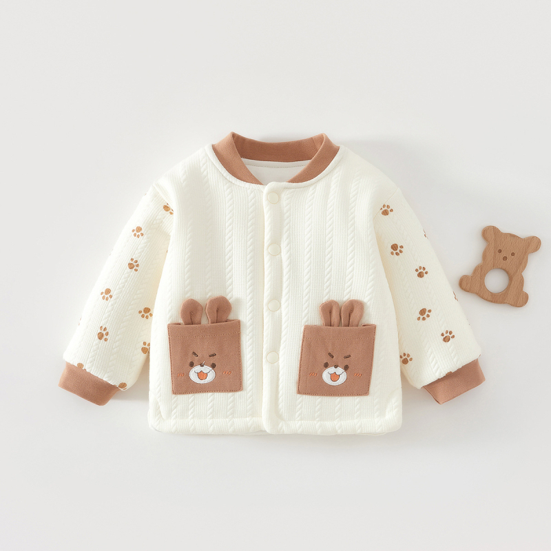 Унисекс Бебешки памучен топ за домашно облекло Lamb Dudu, V-образно деколте, меко обработен плат, 95% памук, за деца 1-3 години