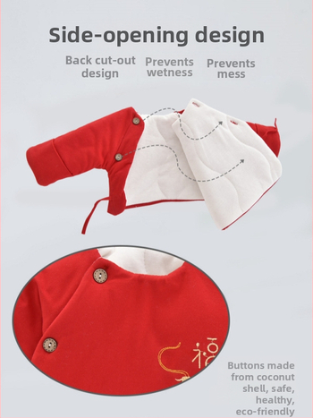 Kūdikių žieminis marškinėliai iš medvilnės su poliesterio pamušalu, apvalus kaklo iškirpimas, be gobtuvo, skirti 0–3 mėnesiams