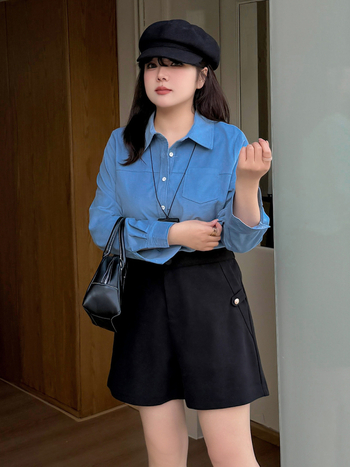 Женски къси вълнени панталони с висок талия, права кройка, дължина три четвърти, полиестер със спандекс, плат 95%+