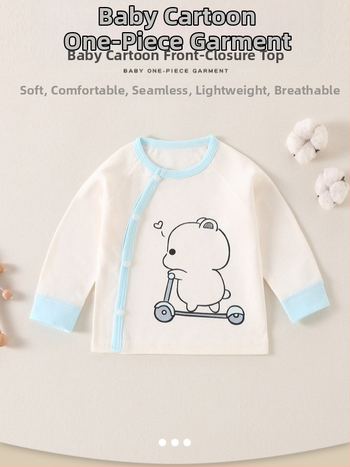 Beebi puuvillane baasriide tops kevad-sügisperio jaoks, ümmarguse kaelaga, 100% puuvill, vanus 1–3 aastat, ilma kapuutsita