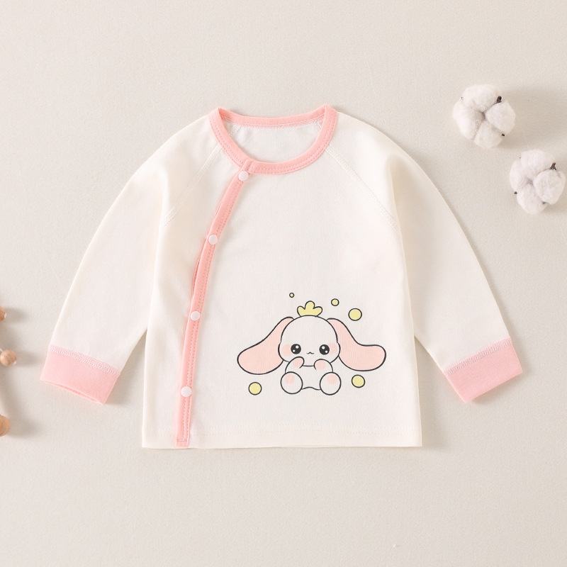 Βρεφικό βαμβαρινό βασικό τοπ για άνοιξη-φθινοπωρο, με στρογγυλή λαιμόκοψη, 100% βαμβάκι, για ηλικία 1–3 ετών, χωρίς κουκούλα