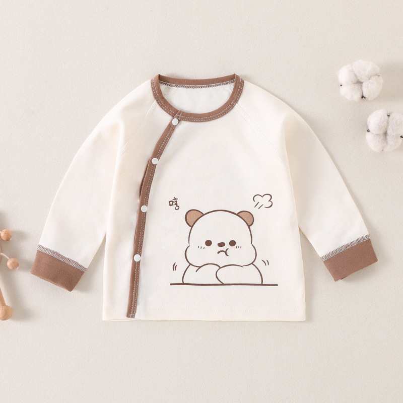 Βρεφικό βαμβαρινό βασικό τοπ για άνοιξη-φθινοπωρο, με στρογγυλή λαιμόκοψη, 100% βαμβάκι, για ηλικία 1–3 ετών, χωρίς κουκούλα