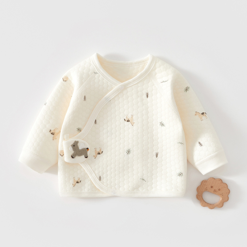 Top pentru nou-născuți, din bumbac 100%, stil călugăr, guler rotund, fără glugă, pentru iarnă