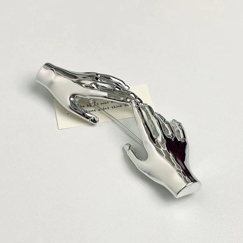 Geometriska brošā no sakausējuma, elektroplēkāta pārklājums, universāls vintages stils, pielāgojams, Ziemas 2023