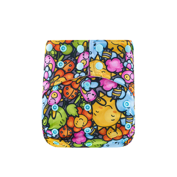 Happyflute Organinė medvilninė plaunama daugkartinė sauskelė su medvilnine įdaila, 3–15 kg, 0–36 mėn