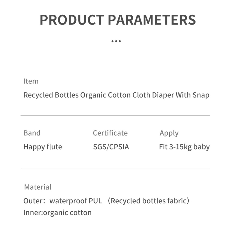 Happyflute Organinė medvilninė plaunama daugkartinė sauskelė su medvilnine įdaila, 3–15 kg, 0–36 mėn