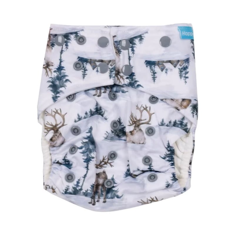 Happyflute Organinė medvilninė plaunama daugkartinė sauskelė su medvilnine įdaila, 3–15 kg, 0–36 mėn