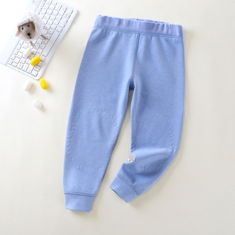 Gyerekeknek szóló gyapjú-selyem termálne nadrág térdvédős, ősz-tél, középmagas derekú, uniszex