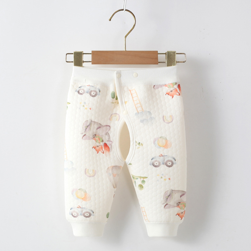 Dječje hlače za bebe od 100% pamuka, trostruko debeli zračni pamuk, srednji pojas, za novorođenčad 0–12 mjeseci