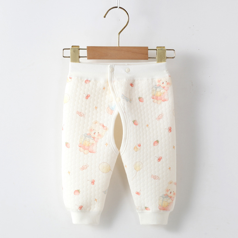 Dječje hlače za bebe od 100% pamuka, trostruko debeli zračni pamuk, srednji pojas, za novorođenčad 0–12 mjeseci