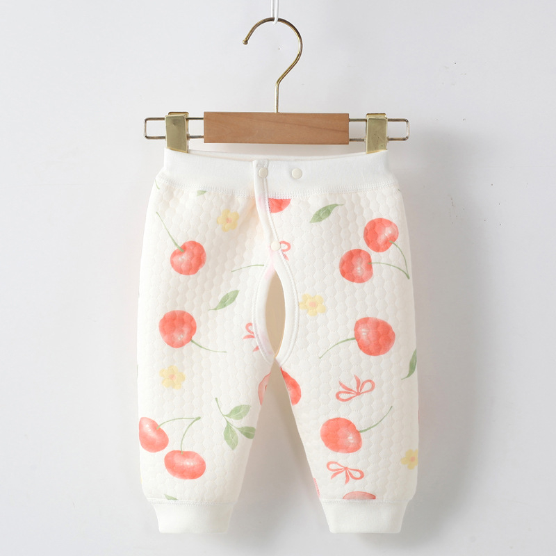 Dječje hlače za bebe od 100% pamuka, trostruko debeli zračni pamuk, srednji pojas, za novorođenčad 0–12 mjeseci