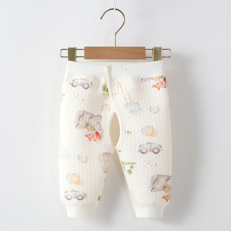 Dječje hlače za bebe od 100% pamuka, trostruko debeli zračni pamuk, srednji pojas, za novorođenčad 0–12 mjeseci
