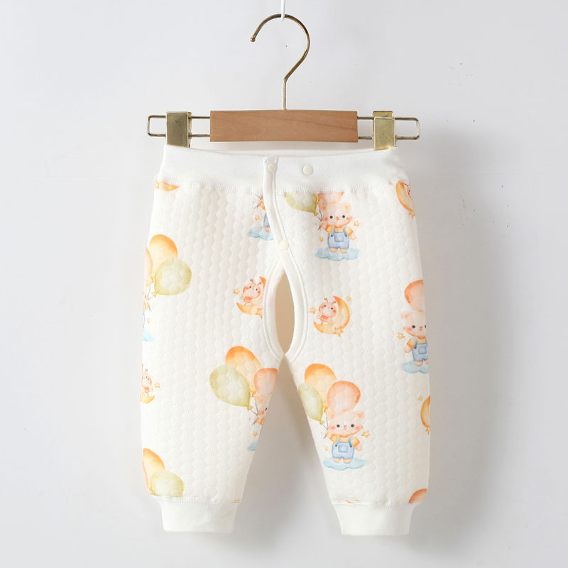 Dječje hlače za bebe od 100% pamuka, trostruko debeli zračni pamuk, srednji pojas, za novorođenčad 0–12 mjeseci